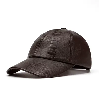 Winter PU Leather fleece-lined Thickened Baseball Cap 