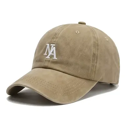Korean-style washed embroidered letter baseball cap