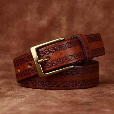 Italian Vegetable Tanned Head Layer Cowhide Belt 