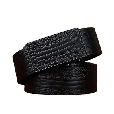  Luxury crocodile Texture Adjustable Fashionable Business Automatic Buckle belt