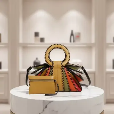 COLOR-BLOCKED WOMEN'S HANDBAG