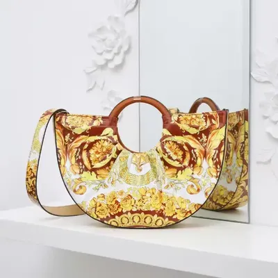 HALF MOON PRINTED HANDBAG