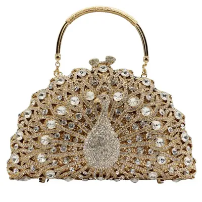 PEACOCK DESIGN RHINESTONE BAG
