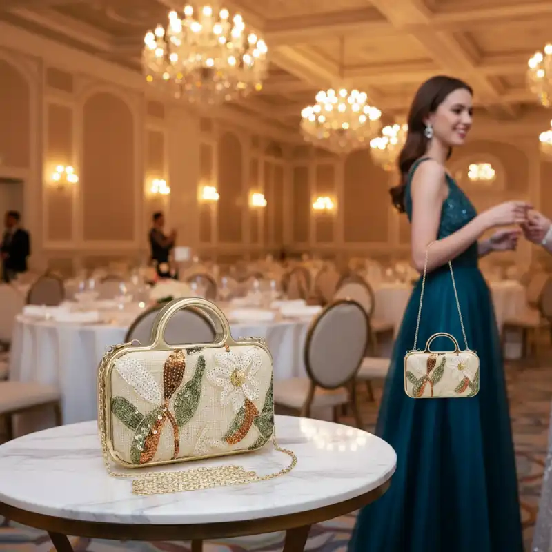 PEARL-EMBROIDERED HANDBAG