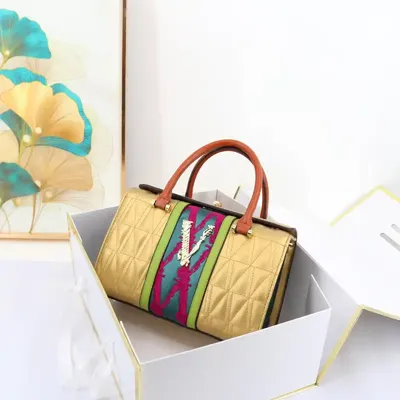 PU LEATHER EMBROIDERY HANDBAG