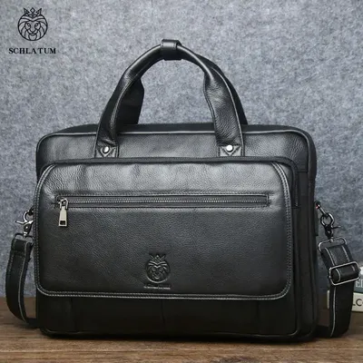 GENUINE LEATHER LAPTOP BRIEFCASE