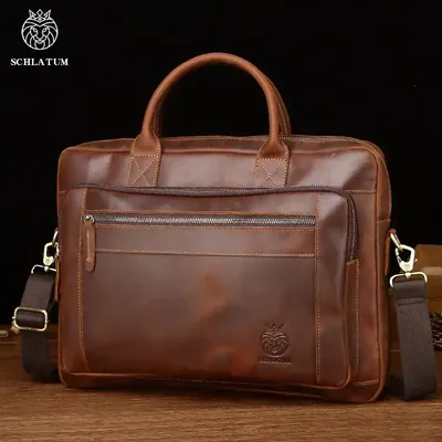 GENUINE COWHIDE LEATHER MEN'S BRIEFCASE