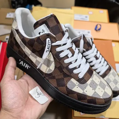 LOUIS VUITTON X NIKE AIR FORCE DARK BROWN 1:1 