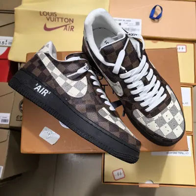 LOUIS VUITTON X NIKE AIR FORCE DARK BROWN 1:1 
