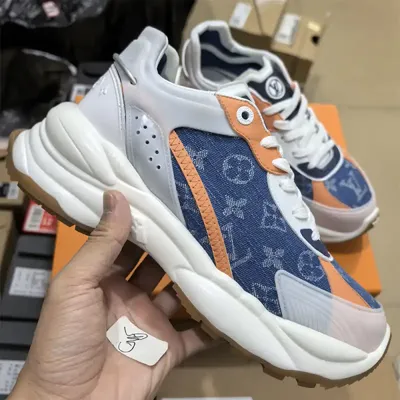 LOUIS VUITTON SNEAKER DENIM BLUE-ORANGE 1:1