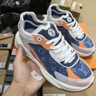 LOUIS VUITTON SNEAKER DENIM BLUE-ORANGE 1:1