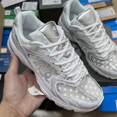 NEW BALANCE SILVER METALLIC POLKA DOTS 1:1