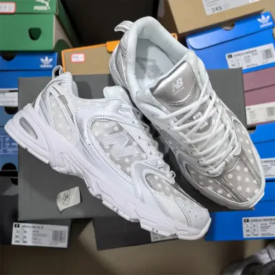 NEW BALANCE SILVER METALLIC POLKA DOTS 1:1