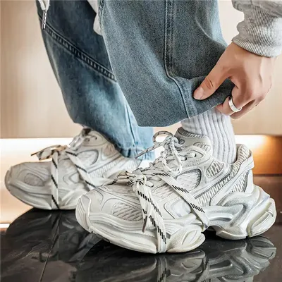 LEATHER MESH UPPER SHOES