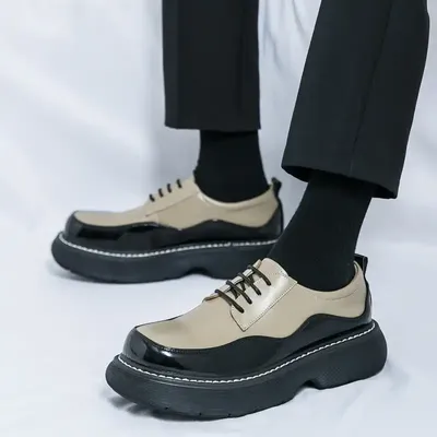 THICK SOLE LACE UP CASUAL SHOES