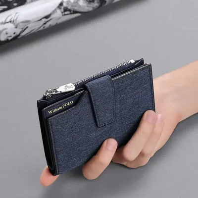 MALE SHORT CANVAS WALLET 