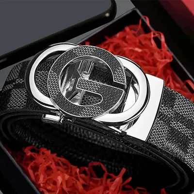 G SHAPE LEATHER BELT FOR MEN