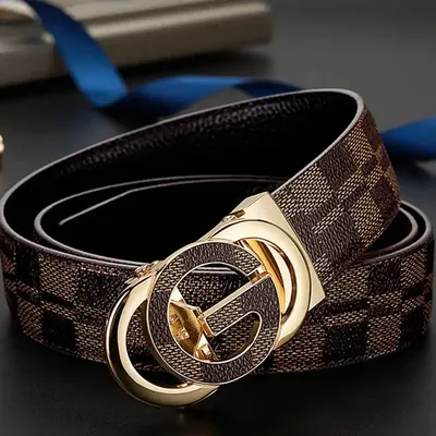 G SHAPE LEATHER BELT FOR MEN