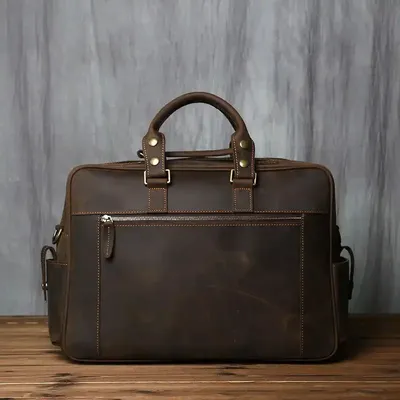 COWHIDE LEATHER COMPUTER SHOULDER BAG