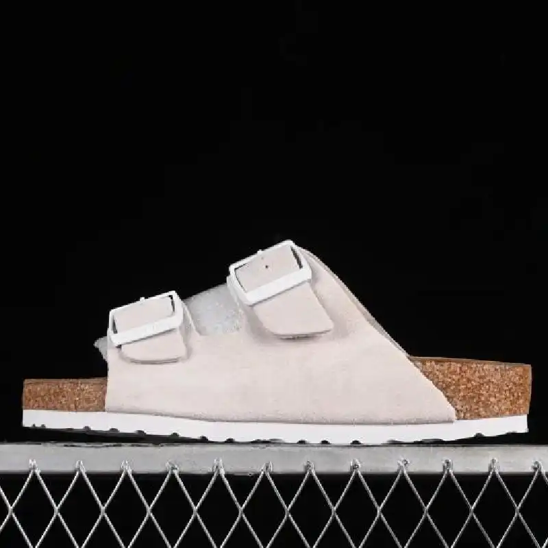BIRKENSTOCK ARIZONA TWO-STRAP SANDALS WHITE