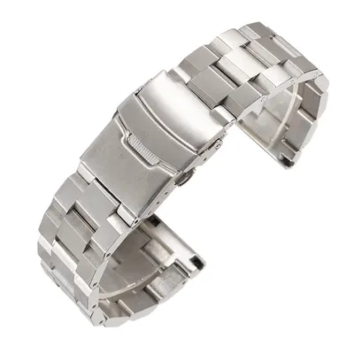 SOLID THREE-BEAD LADDER-SHAPED STAINLESS STEEL WATCH STRAP PO-WBU0028S