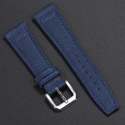 TWO LAYER CANVAS COWHIDE WATCH STRAP PO-WBF0162BlS