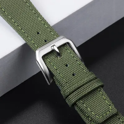 TWO LAYER CANVAS COWHIDE WATCH STRAP PO-WBF0162GrS