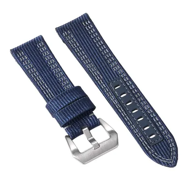 DOUBLE LAYER WOVEN CLOTH COWHIDE WATCH STRAP PO-WBF0055BlS