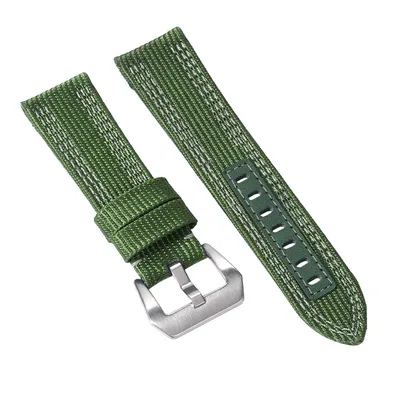 DOUBLE LAYER WOVEN CLOTH COWHIDE WATCH STRAP PO-WBF0055GrS