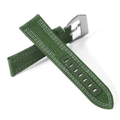 DOUBLE LAYER WOVEN CLOTH COWHIDE WATCH STRAP PO-WBF0055GrS