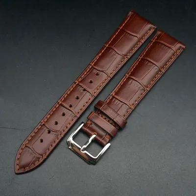 CROCODILE PATTERN GENUINE LEATHER WATCH STRAP PO-0108BrS