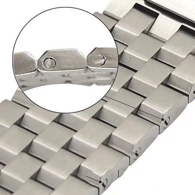 FIVE-BEAD SOLID FROSTED STAINLESS STEEL WATCH STRAP PO-WBG0113S