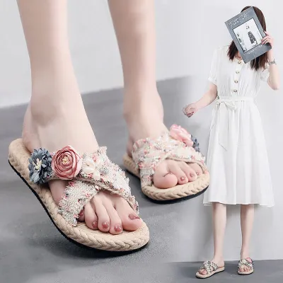 Outfit Fashion Flowers Slippers