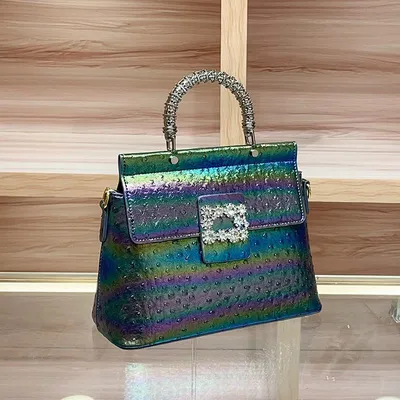 Ostrich Pattern Versatile Crossbody Bag