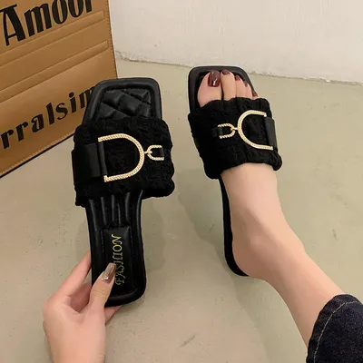 Flats Tweed Slippers