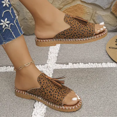  Tassel Fish Mouth Slippers