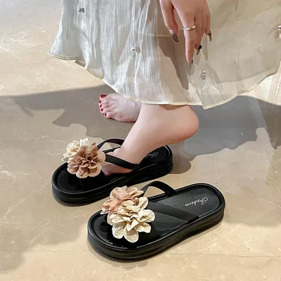 Flower Thick Bottom Slippers