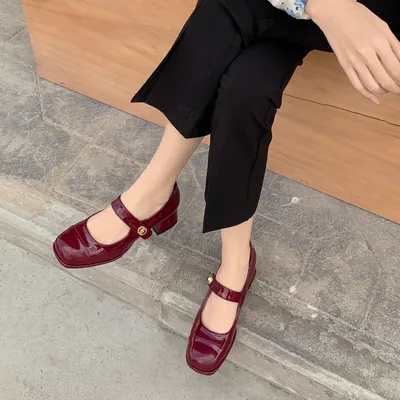 Women's Mary Jane Shoes Thick Heel