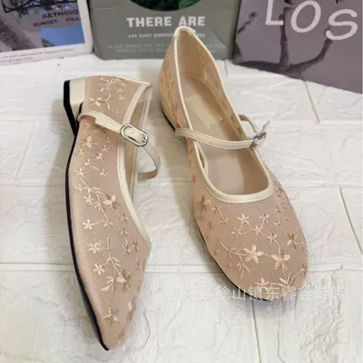 mesh embroidered flowers Shoes