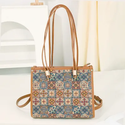 Lightweight Zipper Printed Single Shoulder Bag