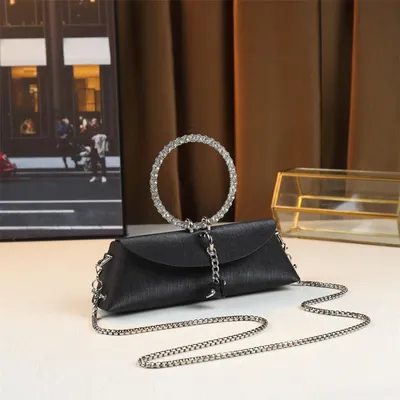 Ring Handbag Rhinestones for Dinner Bag