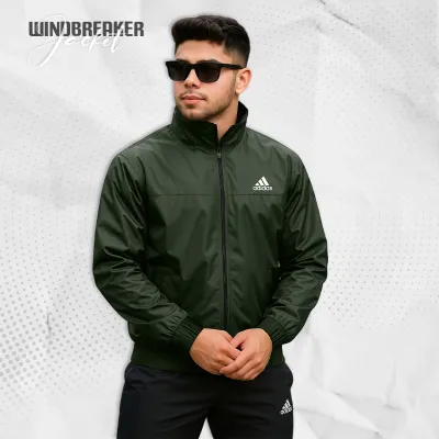 Mash Adidas Hooded Windbreaker - Dark Green (ডার্ক গ্রিন)