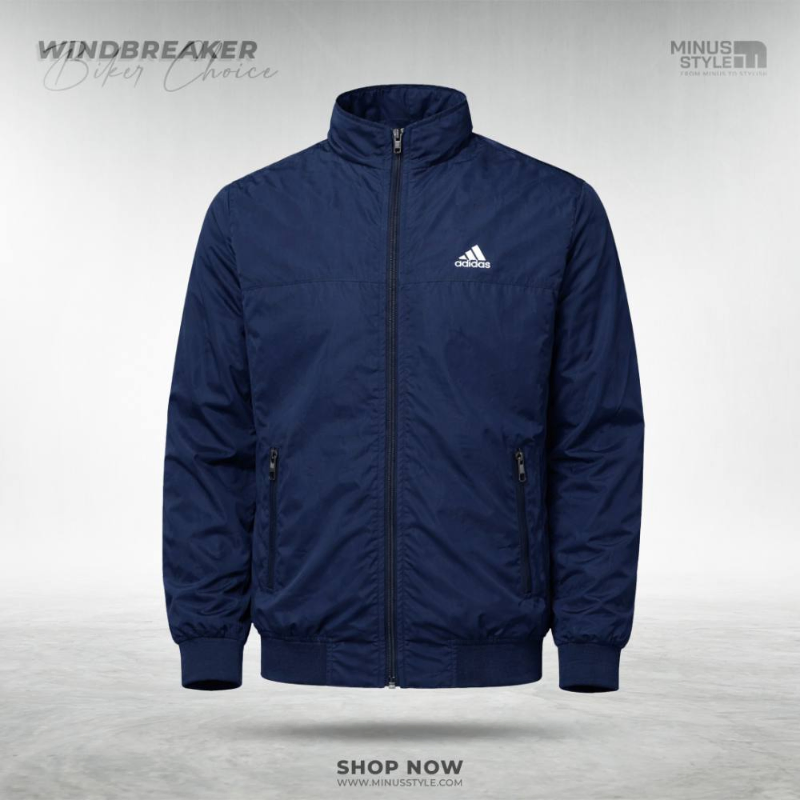 Mash Adidas Hooded Windbreaker-Navy Blue