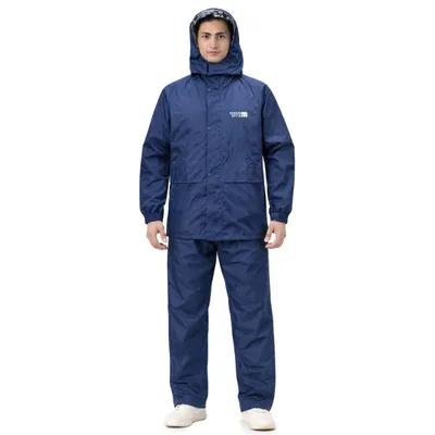 Navy Blue - 100% Water Proof Raincoat (PU Coated) with Seam Sealing