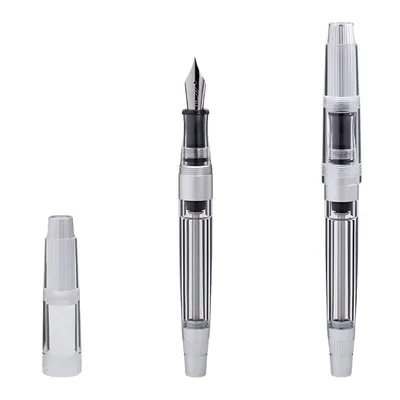 Natami Vacuum Filling Fountain Pen & Gift Leather Pouch (White Storms Design) (pre order)