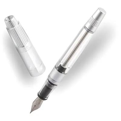 Natami Vacuum Filling Fountain Pen & Gift Leather Pouch (White Storms Design) (pre order)