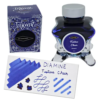 Diamine Inkvent Blue Edition Sheen Bottled Ink in Festive Cheer - 50 mL