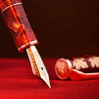 HONGDIAN N8 Red Acrylic Resin Fountain Pen