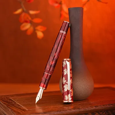 HONGDIAN N8 Red Acrylic Resin Fountain Pen