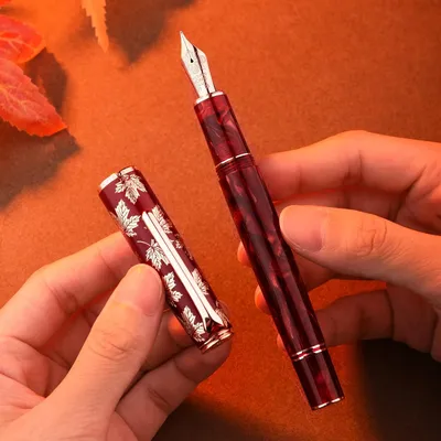 HONGDIAN N8 Red Acrylic Resin Fountain Pen